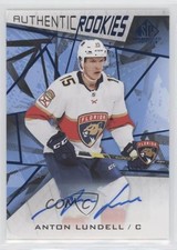 2021 Upper Deck SP Game Used Authentic Rookies Blue Anton Lundell #188 Auto 4et