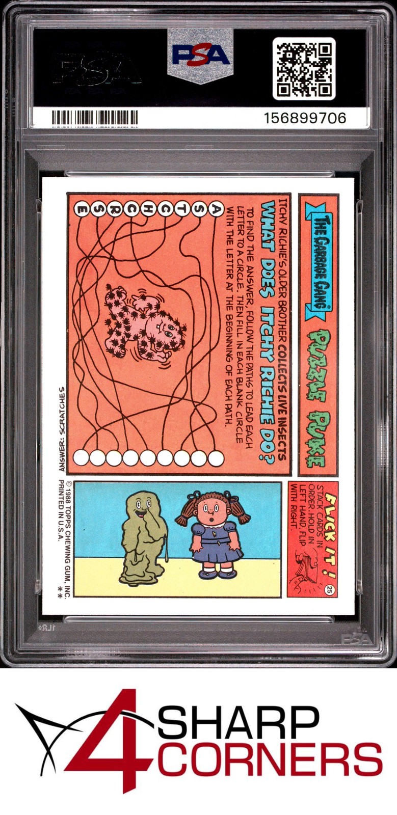 1988 GARBAGE PAIL KIDS STICKERS #506a TIRE JACK SERIES 13 PSA 10 view 2