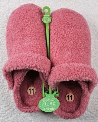 Crocs Classic Cozy Cozzzy Sandal Blush Pink Fuzzy Sherpa Slippers Womens 11