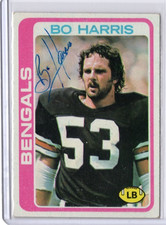 BO HARRIS NFL Bengals 1978 Topps Auto Autographed Signed #249 Card