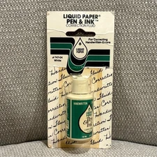 Liquid Paper Pen & Ink Correction Fluid Vintage NIP NEW .6 OZ RARE Collectable
