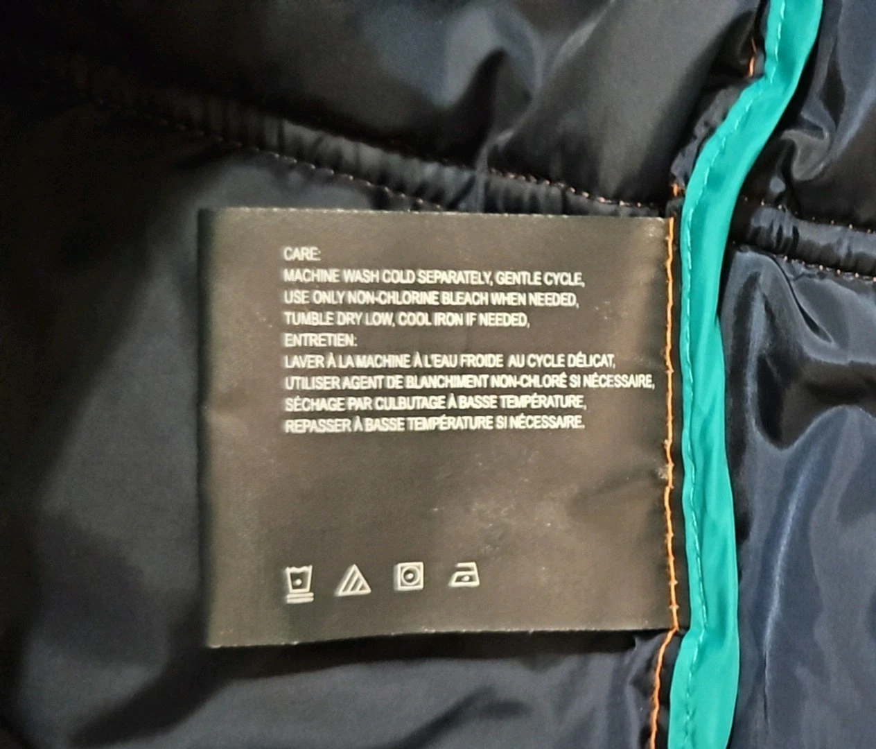 NAUTICA Men's XXL Water Wind Resistant Puffer Jacket N-83 2XL Orange/Navy - product detail image 12