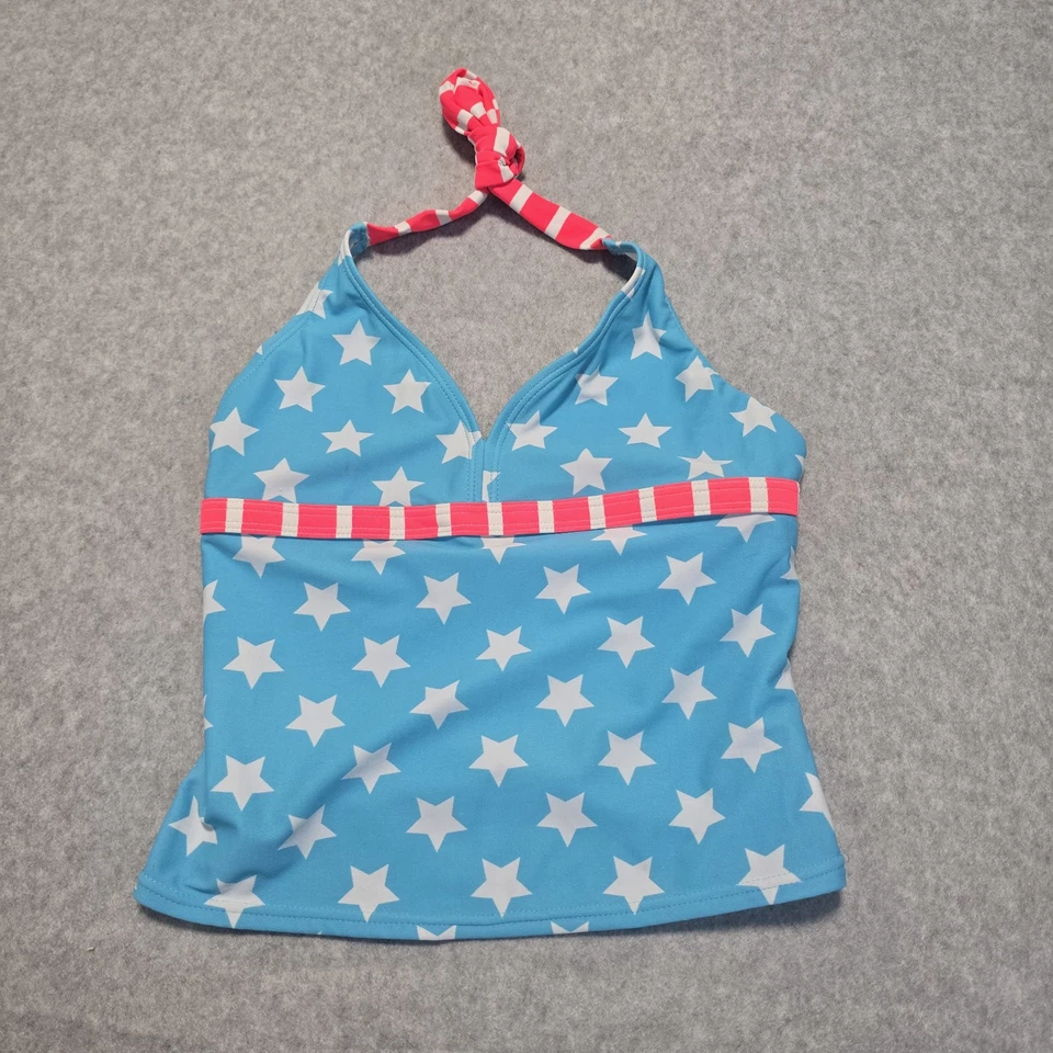 Circo Girls Halter Tankini Two Piece Swimsuit Set L 10/12 Americana Pastel Stars - Image 3 of 4