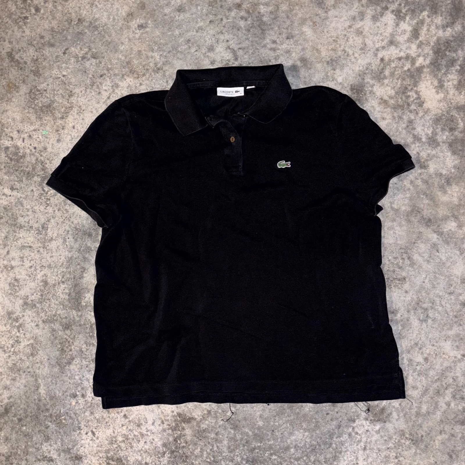 Lacoste Petit Polo Shirt Womens 46 Black Cotton Performance Golf Regular Fit thumbnail 2