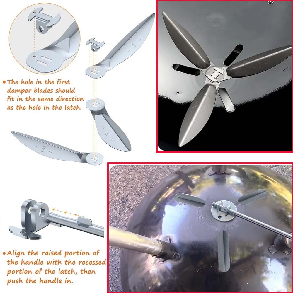 22-1/2-Inch One-Touch Cleaning System Kit for Weber Grill Parts for Kettle 22"