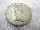 1963 P Ben Franklin US Half Dollar, 90% Silver, Circulated ungraded