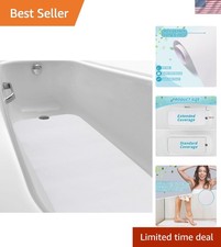16" x 40" Non Slip Bathtub Mat with Drain Cut Out Non Skid Safety Bath Mat Ad...