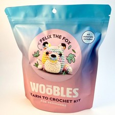 NEW The Woobles Felix the Fox Pastel Rainbow Crochet Kit w/ HOOK Yarn Limited