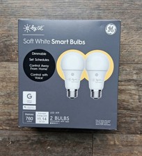 2 Pack C By GE Smart LED Light Bulb A19 760 Lumens Dimmable - Soft White NIB