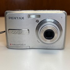 Pentax Optio E40 8.1MP 3x Zoom Compact Digital Camera - Silver Tested & Works!