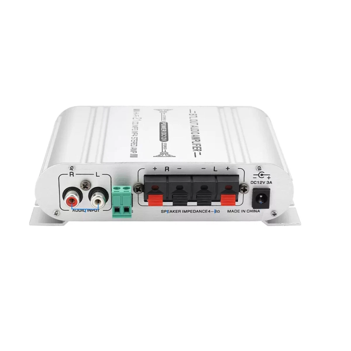 Yosoo 4-kanaals Autoversterker - High-performance, Aluminium Behuizing, Voor Audiosysteem Hoge Efficiëntie Dual Coil Transformator