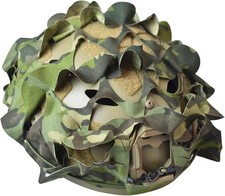 Breathable Mesh Tactical Helmet Cover M/L in Net Green Camo - Scratch Resistant