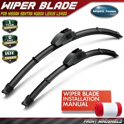 2x Front 22'' & 16'' Windshield Wiper Blades for Nissan Sentra NV200 Lexus LS400
