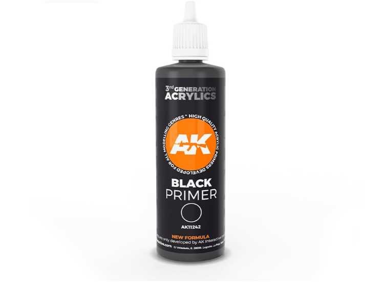 AK Interactive 11242 100ml 3G Acrylic Primer - Black