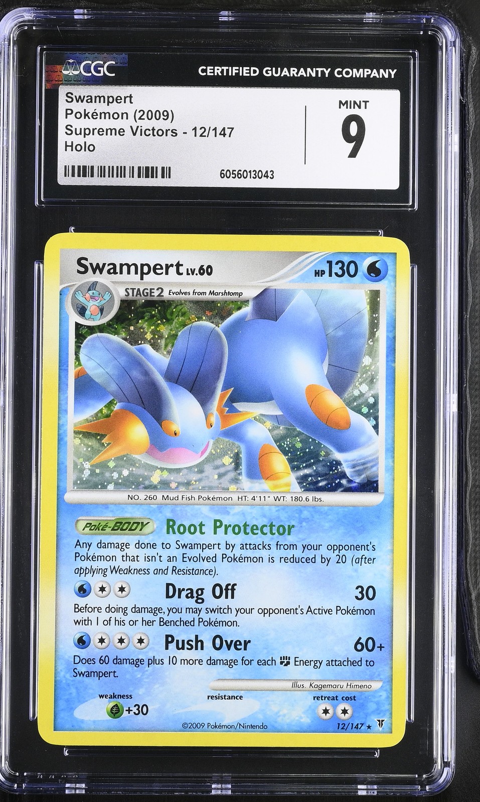 CGC 9 MINT Swampert 2009 Supreme Victors 12/147 Holo Pokemon Card psa