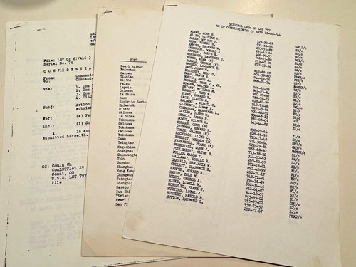 FREE SHIP USS Mississippi Ephemera Lot Ports of Call Crew List Memo Confidential