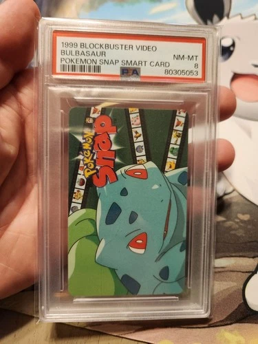 1999 Blockbuster Video Bulbasaur Pokémon Snap Smart Card PSA 8