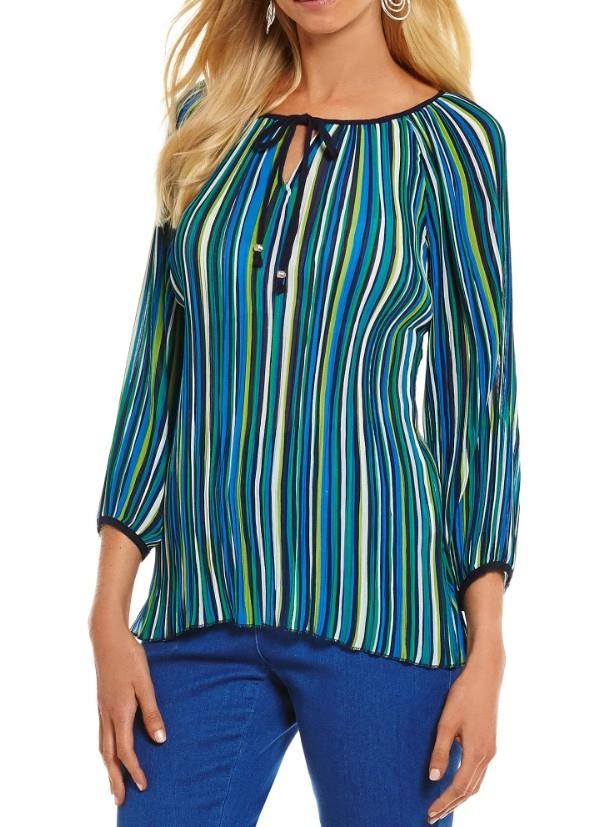 RUBY RD Multicolored Stripes Sz Large Casual or D… - image 1