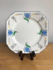 Vintage Shelley Art Deco 1920s Blue White Tulip Vincent D11941 Tea Plate 6.5"