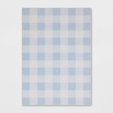4'x5'6" Gingham Print Accent Rug Blue - Room Essentials