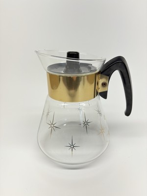 Pyrex Corning Coffee Carafe MCM Atomic Star Burst 4-6 Cup Pot