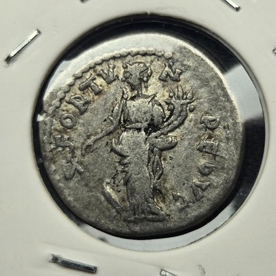194-195 AD Ancient Roman Silver Denarius Septimius Severus Fortuna Redux