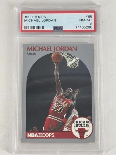 PSA 8 NM-MT - 1990 NBA Hoops - Michael Jordan #65 Basketball Card