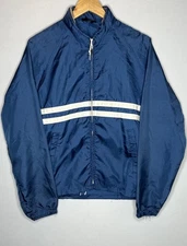 Vintage 80s h.i.s. Sportswear Windbreaker Jacket Hooded Full Zip Sz M