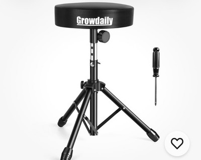GrowDaily Drum Throne,Adjustable Stool Universal Throne Black
