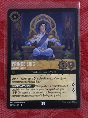 FOIL Disney Lorcana Ursula's Return - Prince Eric - Ursula's Groom - 22/204 FOIL - Picture 1 of 7