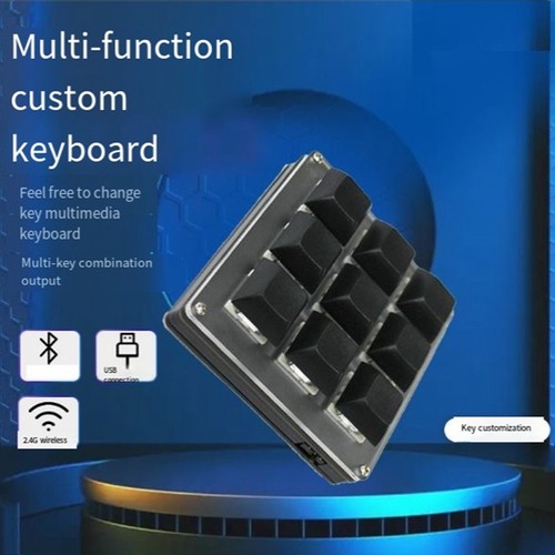 Anpassbare Kabellose Tastatur mit 9 Tasten, 2,4 G USB, Bluetooth, Tri-Mode-2221 - Bild 4 von 8