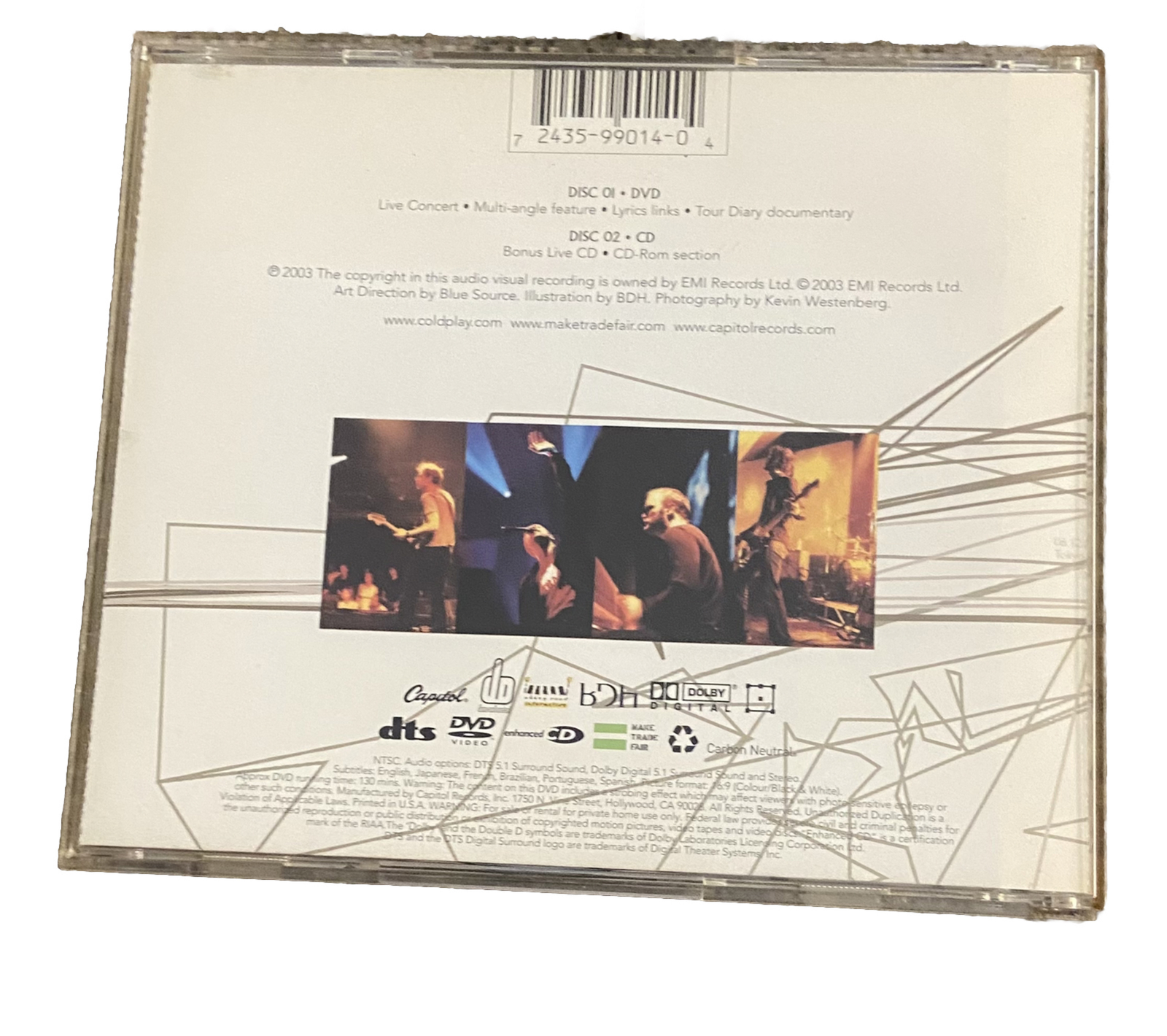 COLDPLAY LIVE 2003 CD/DVD 2 Disc Set | eBay