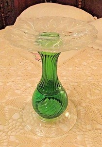 Vintage Glass Birdbath Bird Feeder Plant Stand Sun Catcher