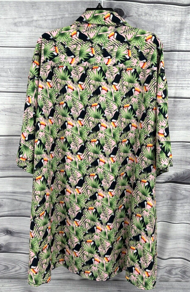 DIXXON FLANNEL CO TOUCAN DO IT SHORT SLEEVE BUTTON FRONT SHIRT Men Size