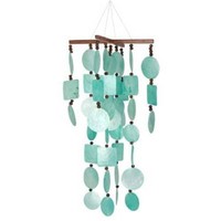 Asli Arts Collection C160 Aqua Capiz Chime With Wood Beads , New, Free Shipping on sale Asli Arts Collection C160 Aqua Capiz Chime With Wood Beads , New, Free Shipping on sale
