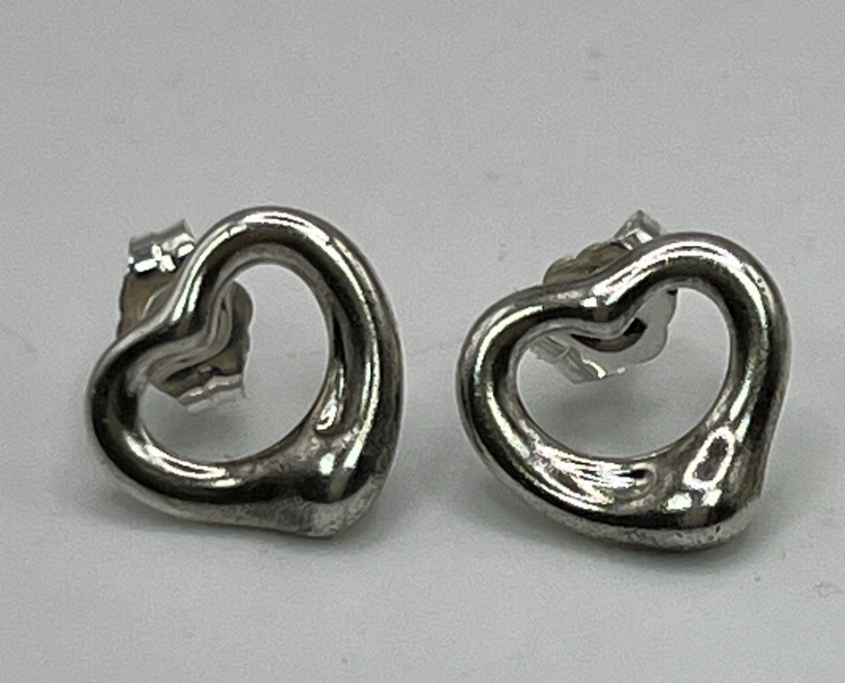 Tiffany & Co. Sterling Silver Elsa Peretti Open Heart Stud