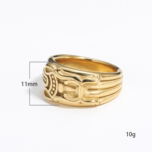 Anillo de Espada de Acero Inoxidable enchapado en Oro 18K para Hombres Punk Moda Talla 7-13 - Imagen 2 de 6