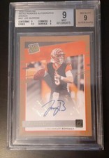 2020 Donruss Joe Burrow Rated Rookie BRONZE Auto BGS 9 Autograph 9   #301 RARE!