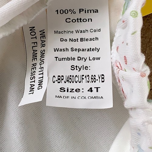 Lullaby Set Toddler Size 4T White Candy Cane Print 2 Piece Cotton Pajama Set NWT - Picture 7 of 8