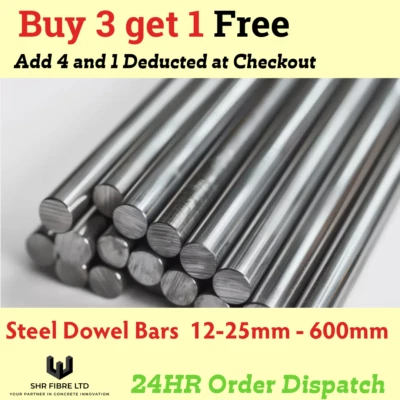 DOWEL BARS - Mild Steel Round Bars 16mm 20mm 25mm / Iron Rod DOWELS