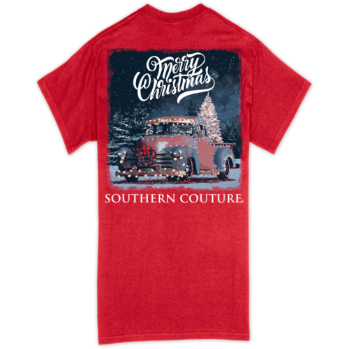 Southern Couture Classic Merry Christmas Light Truck T-Shirt - Picture 1 of 2