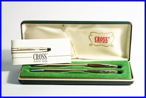 Cross Set Ballpoint Pen + Pencil with Box in 10KT Gold - Made in Ireland