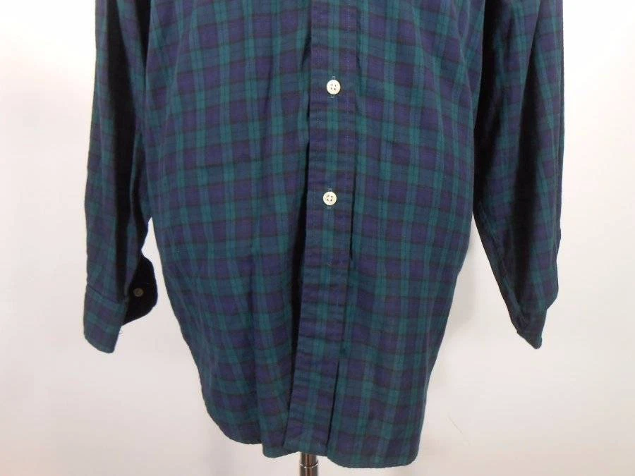 Bonita Camisa Para Hombre 17 1/2 34/35 Ralph Lauren A Cuadros Oscuros Calce Clásico LS Botón Usada en Excelente Condición Foto 3 de 4