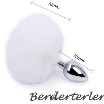 plug anal pom pom Medium Metal Anal Plug with Stainless Steel Bunny Tail Pompon, 11.5 x 3.3  cm Unisex Butt Plug from Dhgate Anal Toys