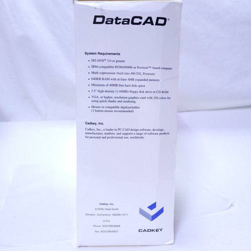 DATACAD Cadkey IBM 1994 Cad *CD* Software Complete Manuals Paperwork Receipt VTG - Bild 11 von 13