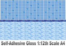 Dolls House Wallpaper Self-Adhesive Blue Rose Split Design Tiles Landscape