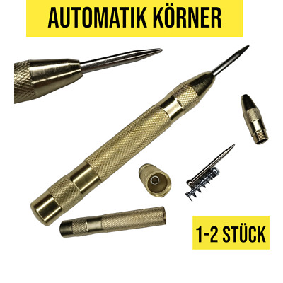 1-2x Automatik Körner Selbstschlagender Spitz Stahl Automatischer Ankörner Punch