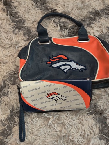 Little Earth Denver Broncos Bowler Purse Handbag NFL Authentic Wristlet Wallet - Picture 2 of 17