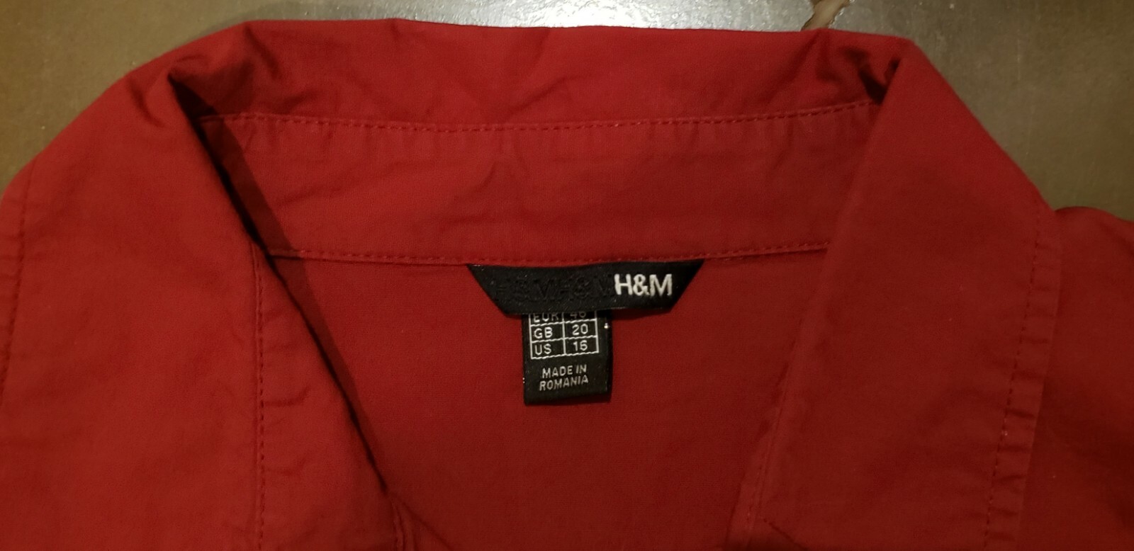 WOMANS H&M RED SOLID BUTTON DOWN LONG SLEEVE DRES… - image 2