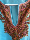 New Heritage Tunic Kurta Top Blouse Turquoise Silk Red Kashmir Hand Embroidery — photo 3